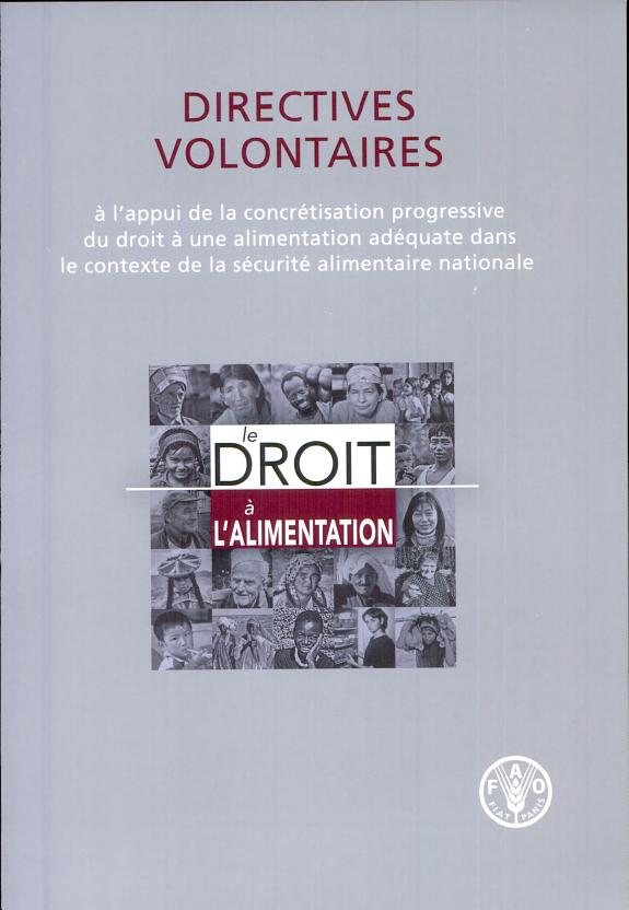 Couverture : Directives Volontaires a l'Appui de la Concretisation Progressive du Droit a une Alimentation