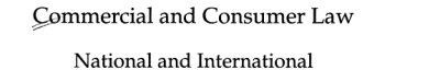 Couverture : Commercial and consumer law