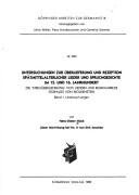 Couverture : Untersuchungen zur Überlieferung und Rezeption spätmittelalterlicher Lieder und Spruchgedichte im 15. und 16. Jahrhundert