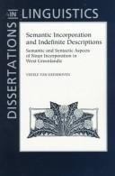 Couverture : Semantic incorporation and indefinite descriptions
