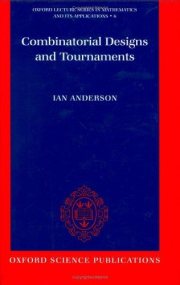 Couverture : Combinatorial designs and tournaments