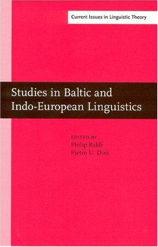 Couverture : Studies in Baltic and Indo-European linguistics