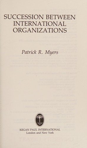 Couverture : Succession between international organizations