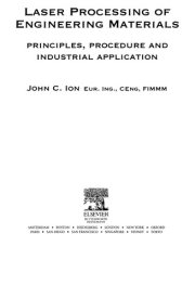 Couverture : Laser processing of engineering materials