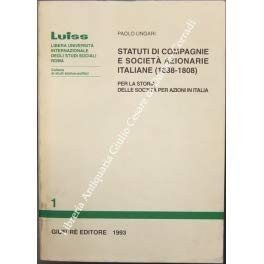 Couverture : Statuti di compagnie e società azionarie italiane (1638-1808)
