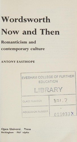 Couverture : Wordsworth now and then