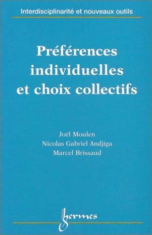 Couverture : Préférences individuelles et choix collectifs