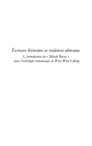 Couverture : Ecriture féminine et tradition africaine