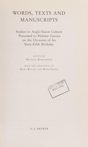 Couverture : Words, texts, and manuscripts