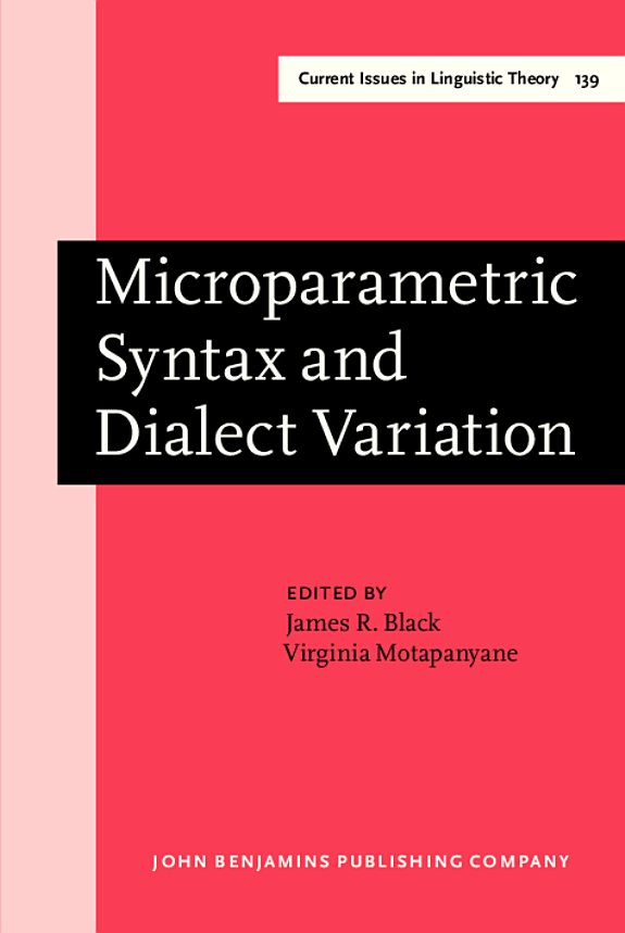 Couverture : Microparametric Syntax and Dialect Variation
