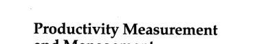 Couverture : Productivity measurement and management at the company level