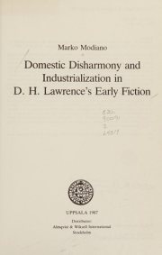 Couverture : Domestic disharmony and industrialization in D.H. Lawrence's early fiction