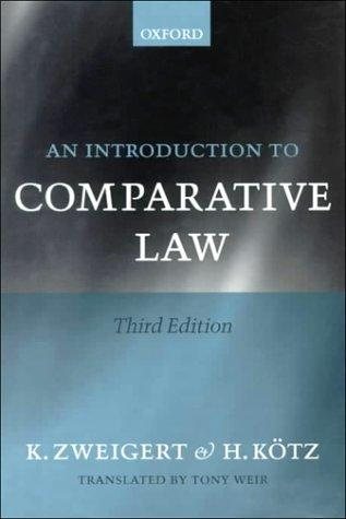 Couverture : Introduction to comparative law