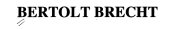 Couverture : Bertolt Brecht (1898-1956)