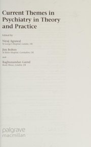 Couverture : Current Themes in Psychiatry in Theory and Practice
