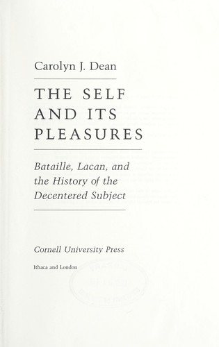 Couverture : The self and its pleasures