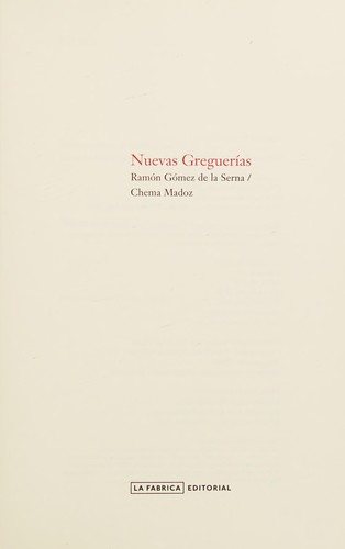 Couverture : Nuevas greguerías