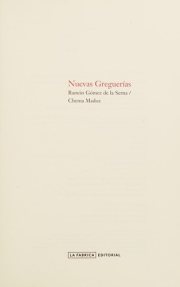 Couverture : Nuevas greguerías