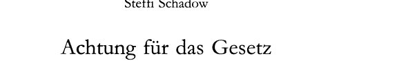 Couverture : Achtung für das Gesetz