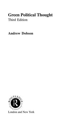 Couverture : Green political thought