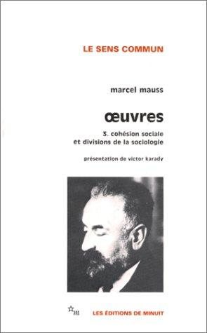 Couverture : Cohésion sociale et divisions de la sociologie