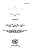 Couverture : National threat perceptions in the Middle East