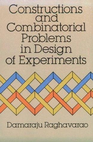 Couverture : Constructions and combinatorial problems in design of experiments