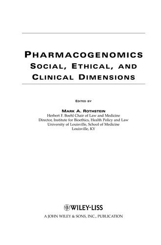 Couverture : Pharmacogenomics