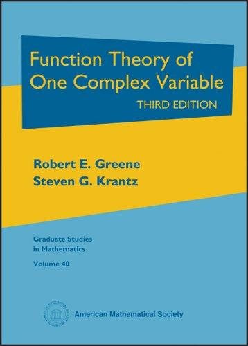 Couverture : Function theory of one complex variable