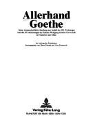 Couverture : Allerhand Goethe