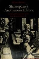 Couverture : Shakespeare's anonymous editors