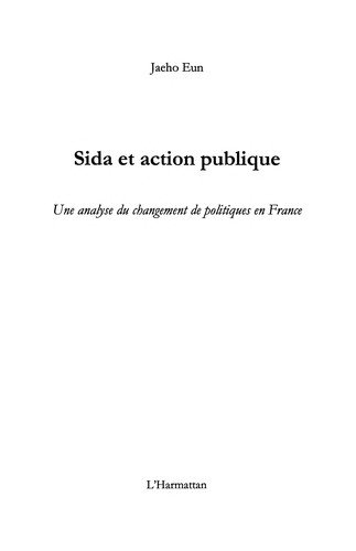 Couverture : SIDA et action publique