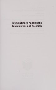 Couverture : Introduction to Nanorobotic Manipulation and Assembly