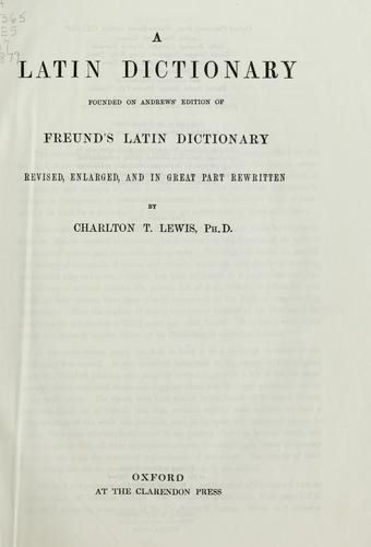 Couverture : A Latin dictionary