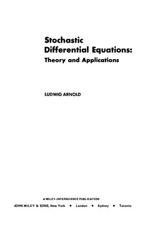Couverture : Stochastic differential equations