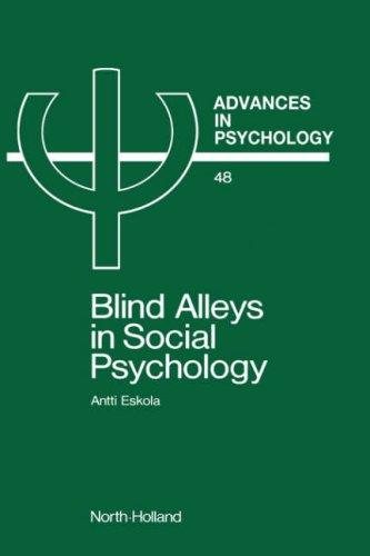Couverture : Blind alleys in social psychology