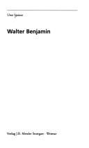 Couverture : Walter Benjamin