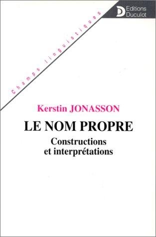 Couverture : Le nom propre
