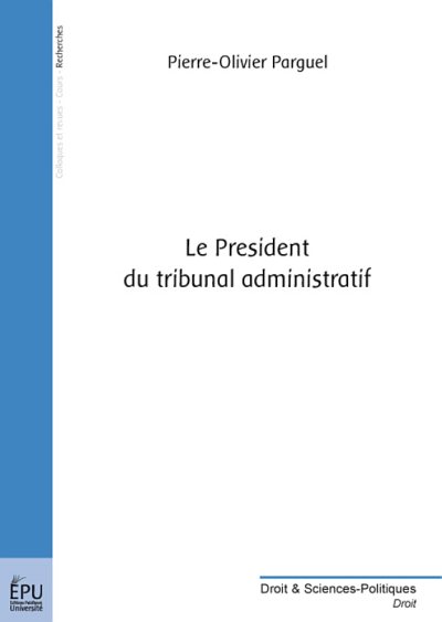 Couverture : Le président du tribunal administratif