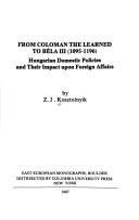 Couverture : From Coloman the Learned to Béla III, 1095-1196