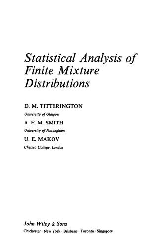 Couverture : Statistical analysis of finite mixture distributions