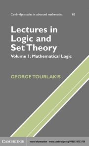 Couverture : Lectures in logic and set theory