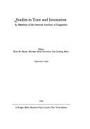 Couverture : Studies in tone and intonation by members of the Summer Institute of Linguistics, University of Oklahoma