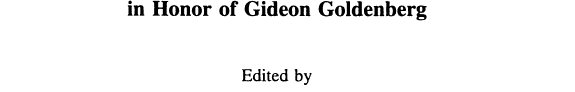 Couverture : Studies in Semitic and general linguistics in honour of Gideon Goldenberg
