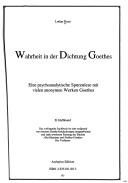 Couverture : Wahrheit in der Dichtung Goethes