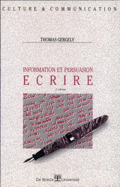 Couverture : Écrire (2e éd.) Thomas Gergely