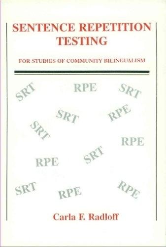 Couverture : Sentence repetition testing for studies of community bilingualism