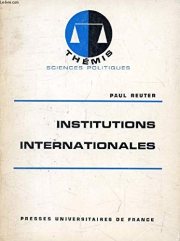 Couverture : Institutions internationales.