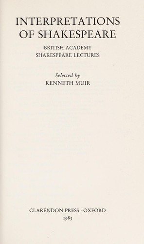 Couverture : Interpretations of Shakespeare