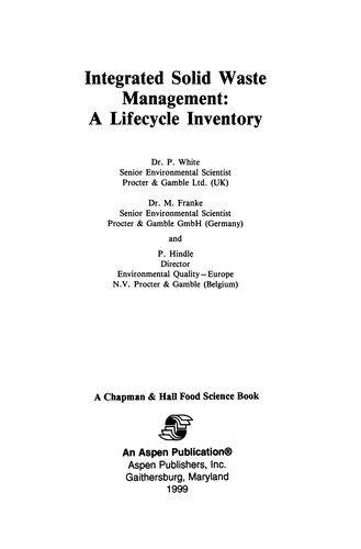 Couverture : Integrated solid waste management